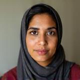 Portrait of Fatima Zahra Benali, a young mother from a Lyon suburb.